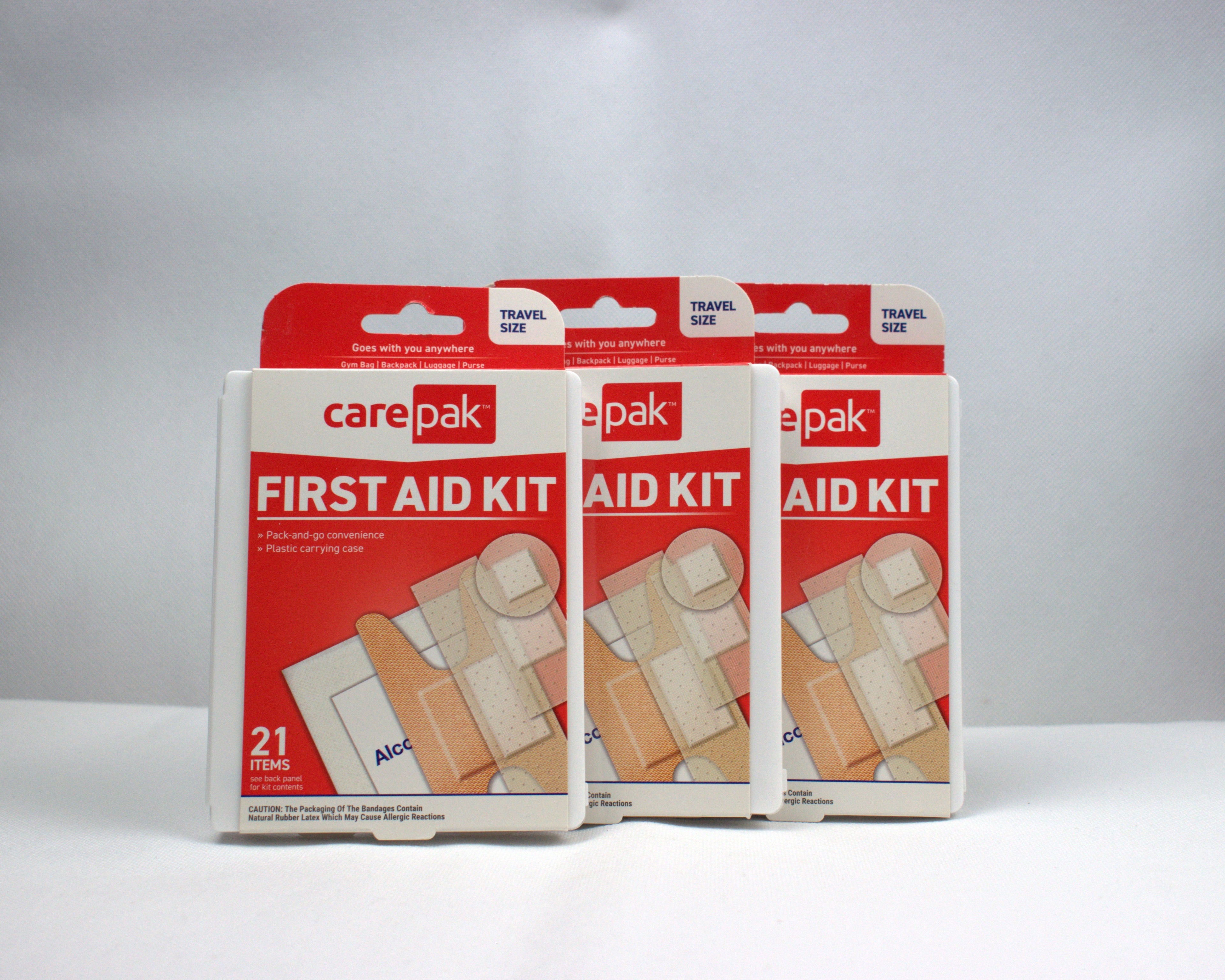 Travel First Aid Kit — 21 Essential Items (Pack of 3)