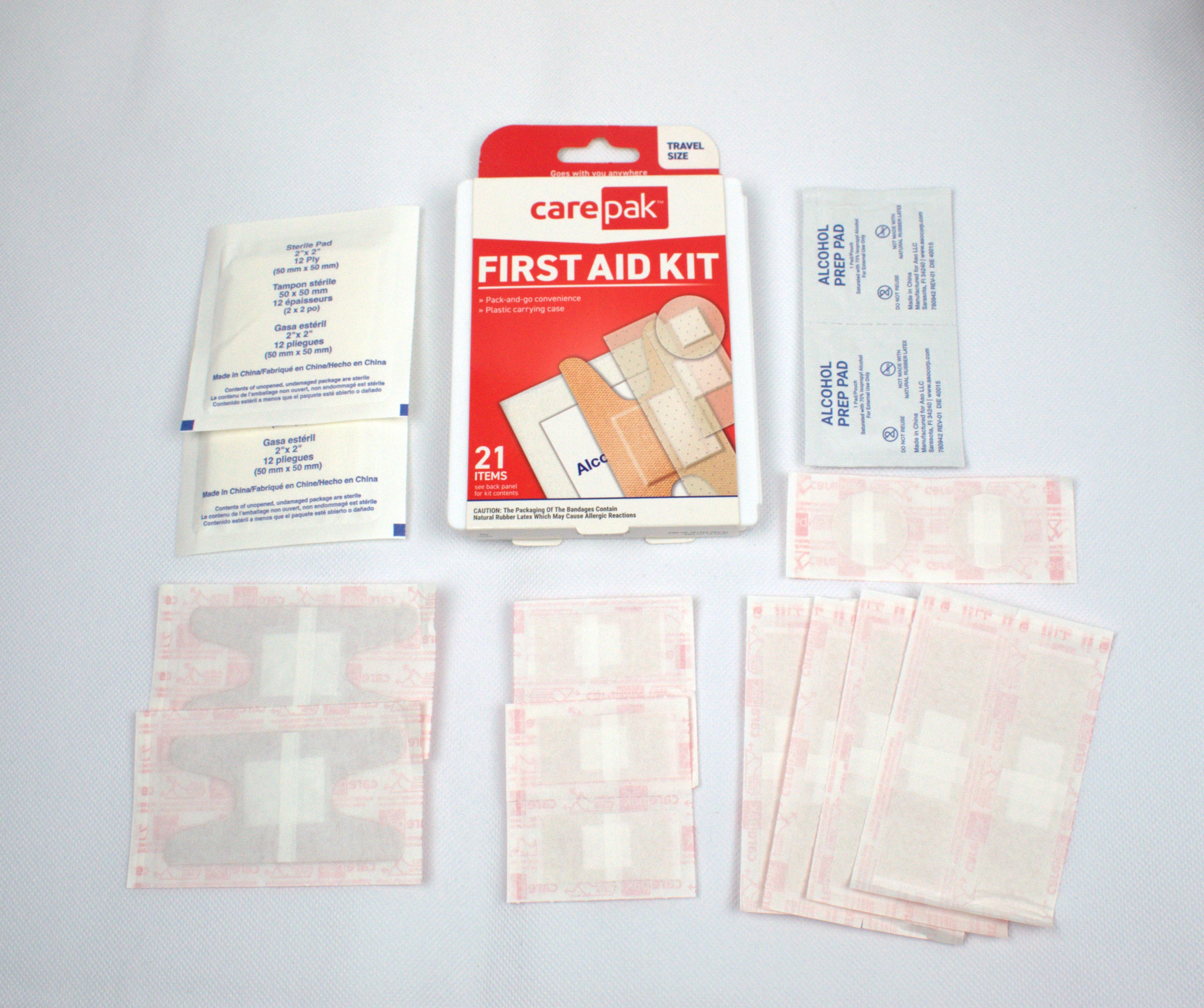 Travel First Aid Kit — 21 Essential Items (Pack of 3)