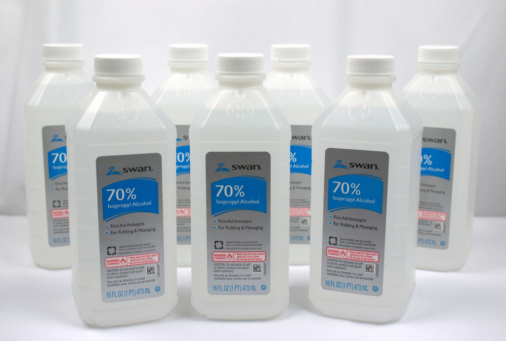 Swan 70% Isopropyl Alcohol 16 oz — Antiseptic & Disinfectant (Pack of 7)