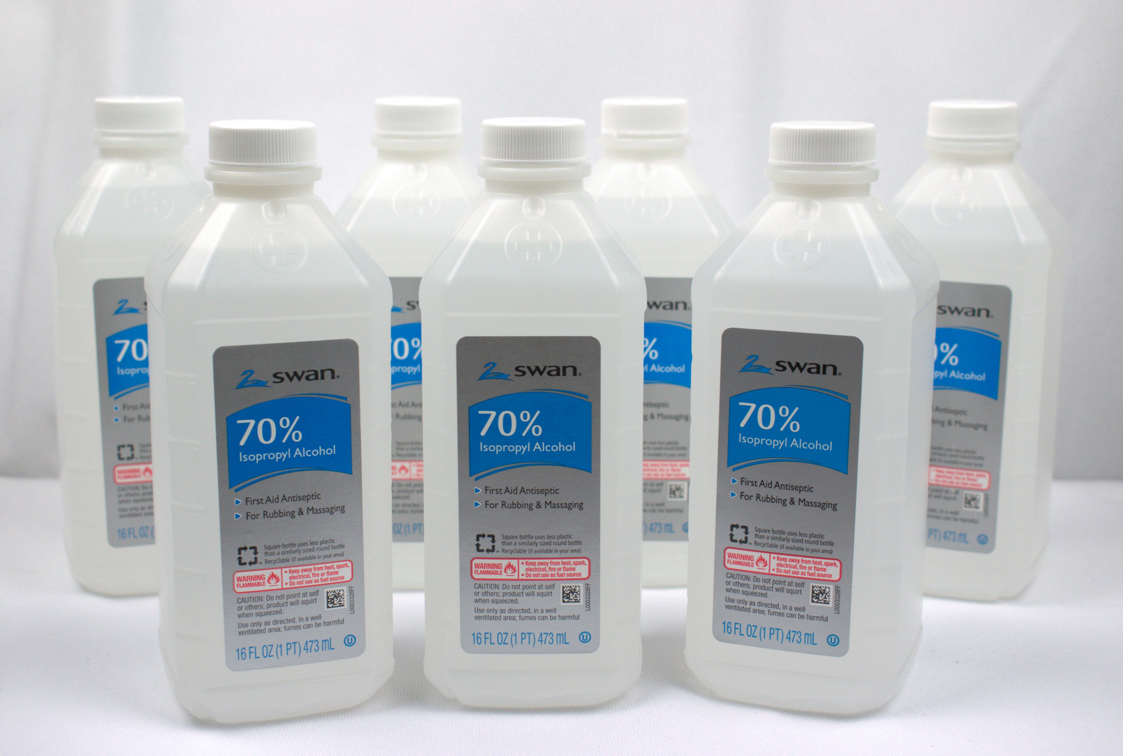 Swan 70% Isopropyl Alcohol 16 oz — Antiseptic & Disinfectant (Pack of 7)