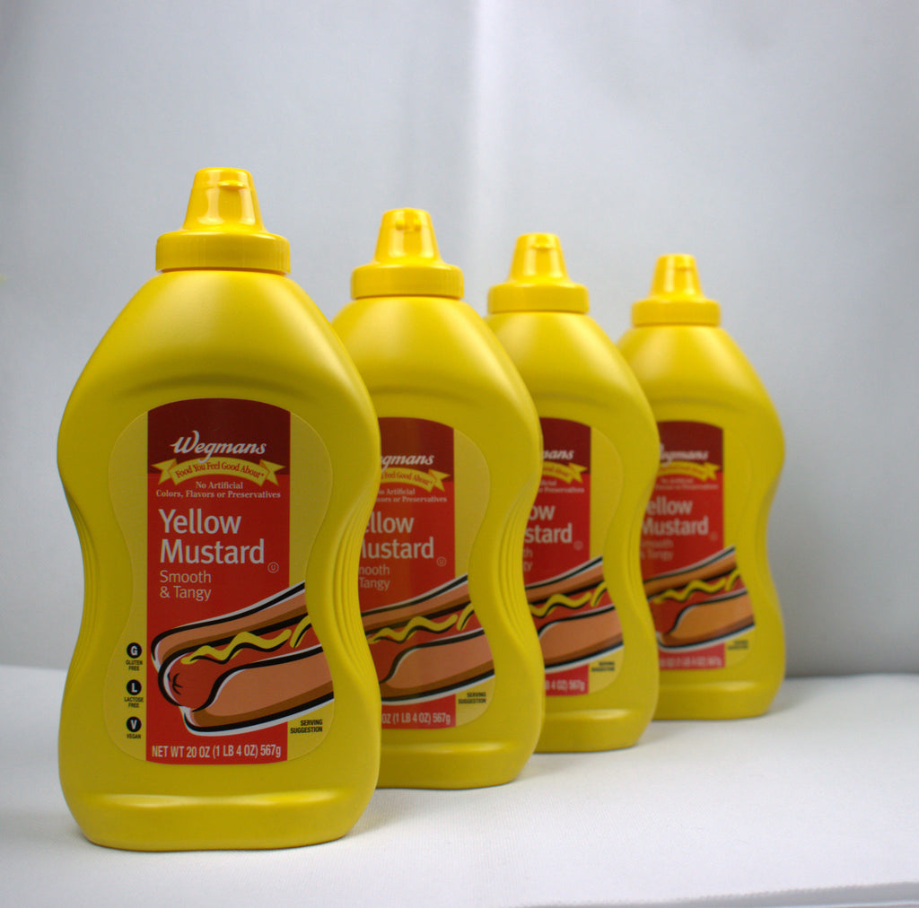 Wegmans Yellow Mustard, Smooth and Tangy 20 oz (Pack of 4)