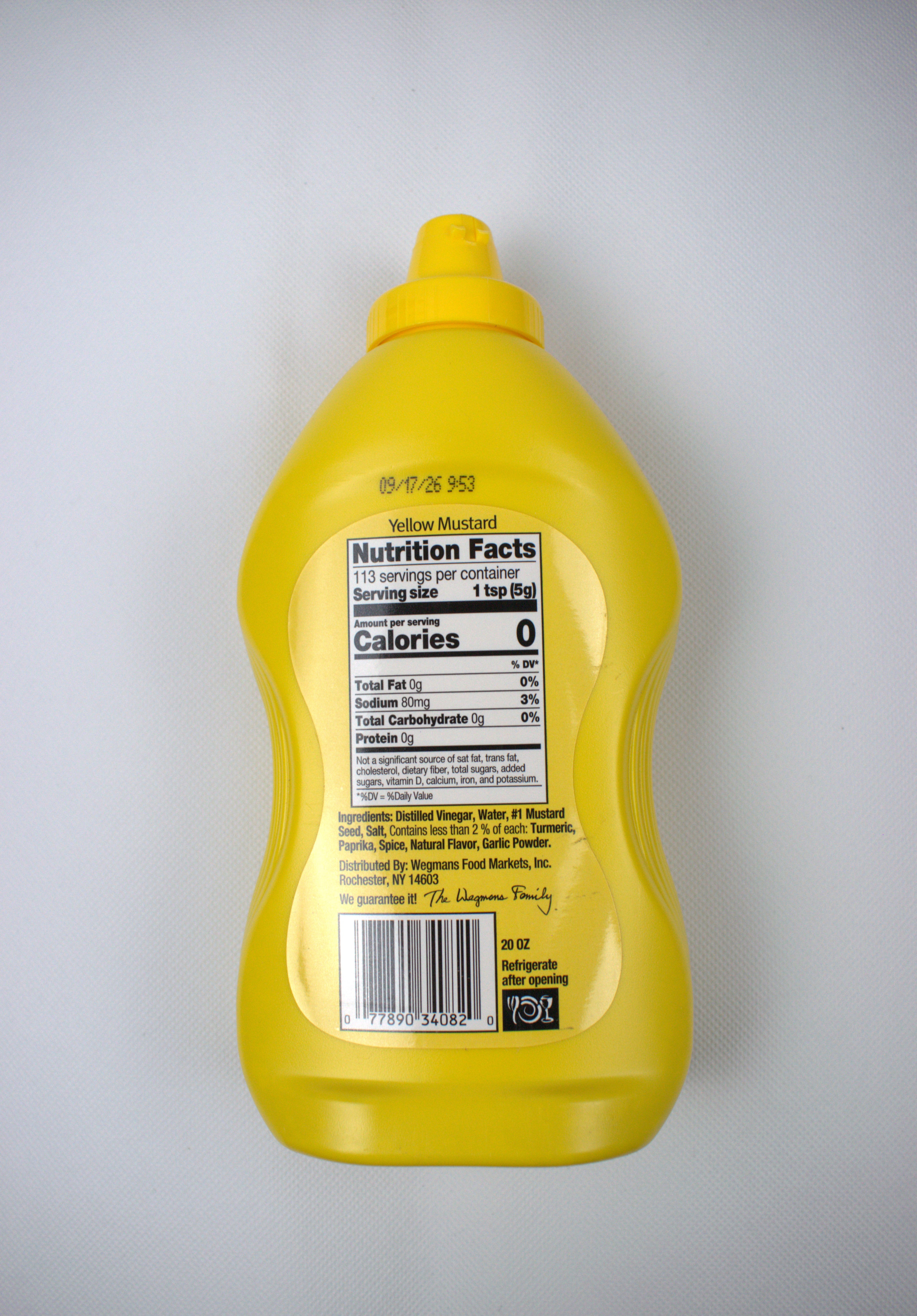 Wegmans Yellow Mustard, Smooth and Tangy 20 oz (Pack of 4)